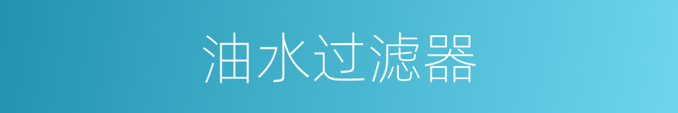 油水过滤器的同义词
