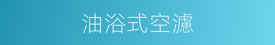 油浴式空濾的同義詞