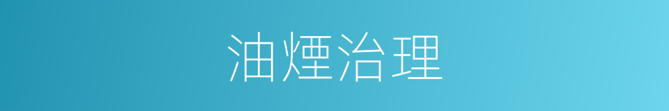 油煙治理的同義詞