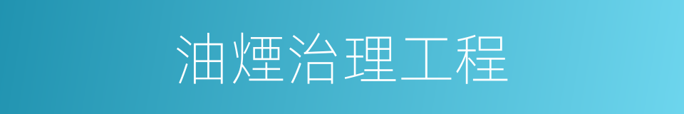 油煙治理工程的同義詞