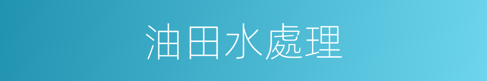 油田水處理的同義詞