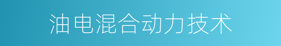 油电混合动力技术的同义词