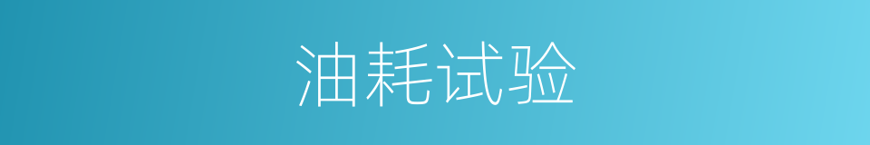 油耗试验的同义词