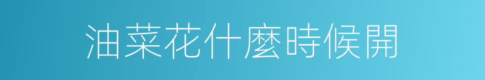 油菜花什麼時候開的同義詞