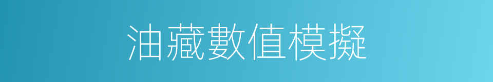 油藏數值模擬的同義詞