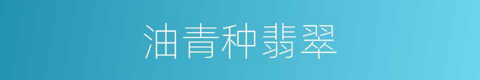 油青种翡翠的同义词