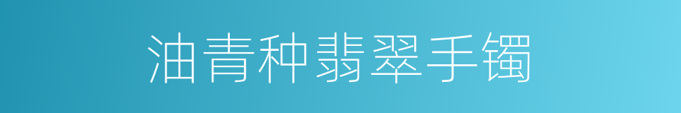 油青种翡翠手镯的同义词
