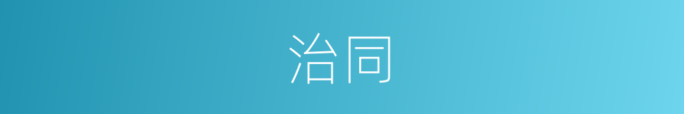 治同的同义词