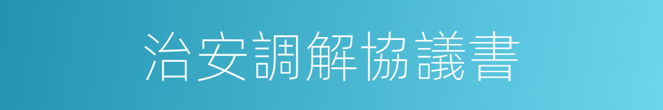 治安調解協議書的同義詞