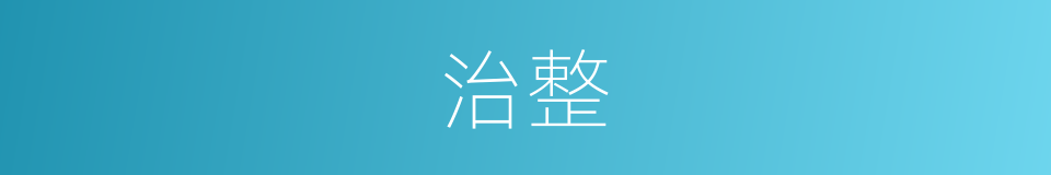 治整的意思