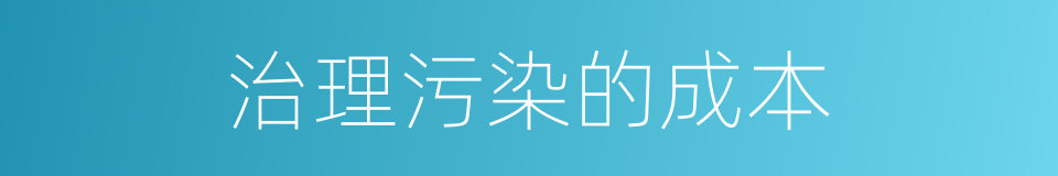 治理污染的成本的同义词
