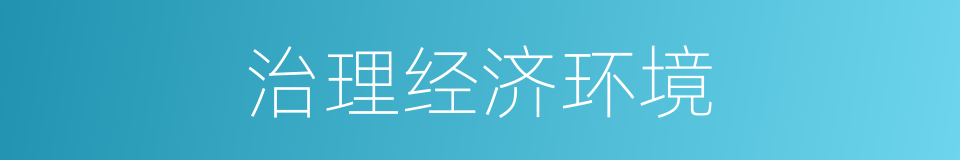 治理经济环境的同义词