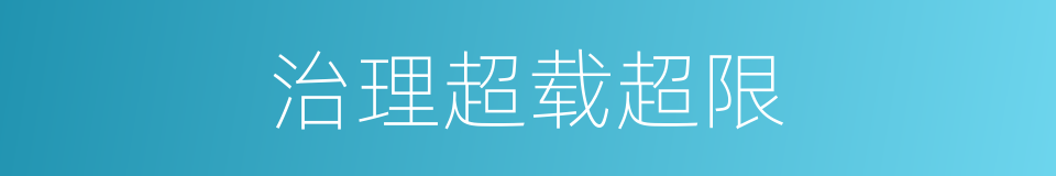治理超载超限的同义词