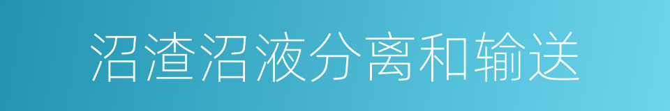 沼渣沼液分离和输送的同义词