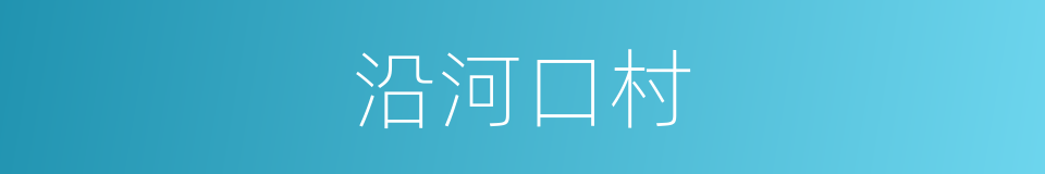 沿河口村的同义词