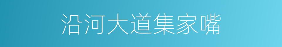 沿河大道集家嘴的同义词