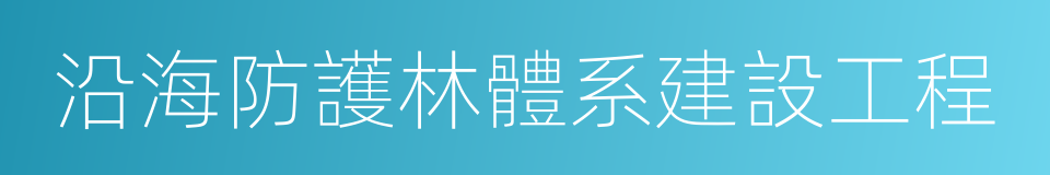 沿海防護林體系建設工程的同義詞