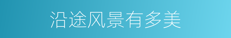 沿途风景有多美的同义词