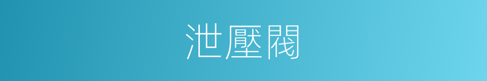 泄壓閥的同義詞