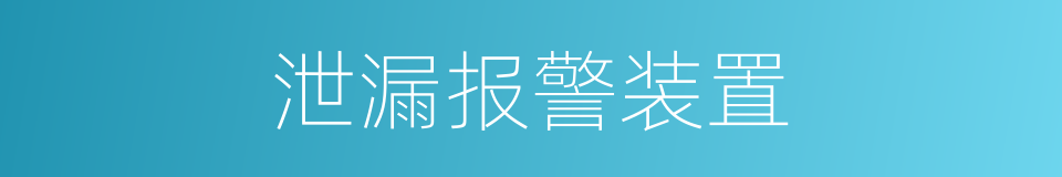 泄漏报警装置的同义词