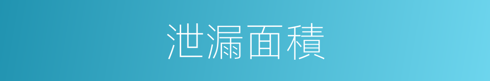 泄漏面積的同義詞
