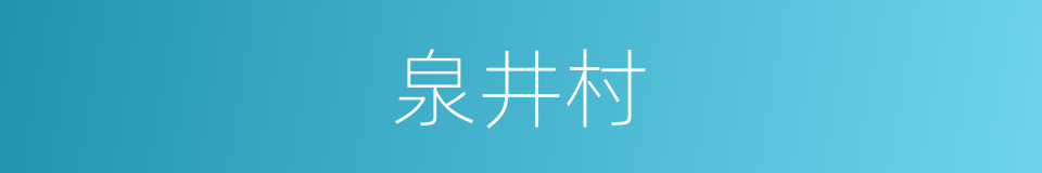 泉井村的同义词