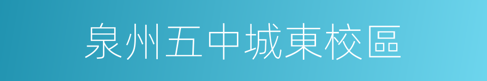 泉州五中城東校區的同義詞
