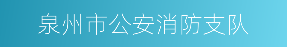 泉州市公安消防支队的同义词