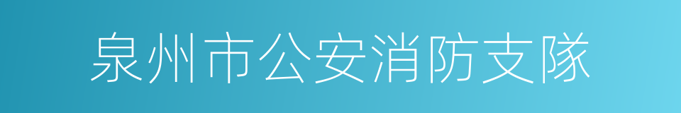 泉州市公安消防支隊的同義詞