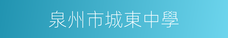 泉州市城東中學的同義詞