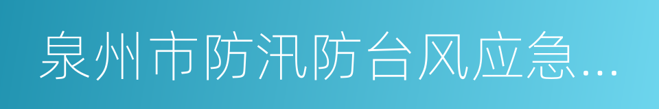 泉州市防汛防台风应急预案的同义词