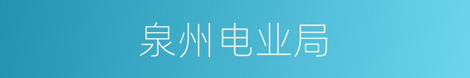 泉州电业局的同义词