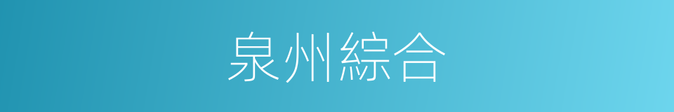 泉州綜合的同義詞