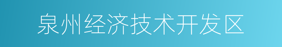 泉州经济技术开发区的同义词