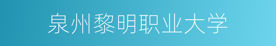 泉州黎明职业大学的同义词