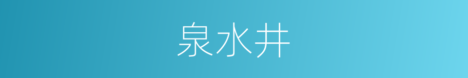 泉水井的同义词