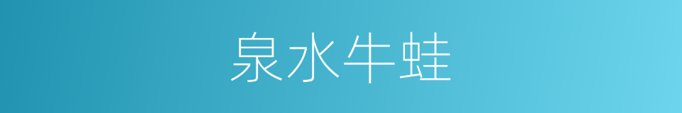 泉水牛蛙的同义词