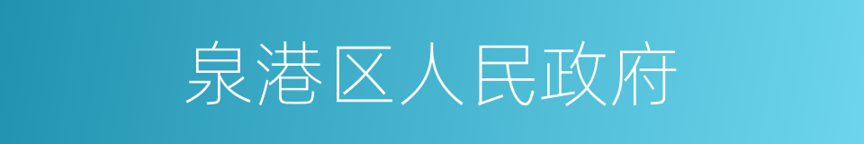 泉港区人民政府的同义词