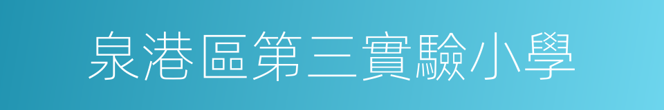 泉港區第三實驗小學的同義詞