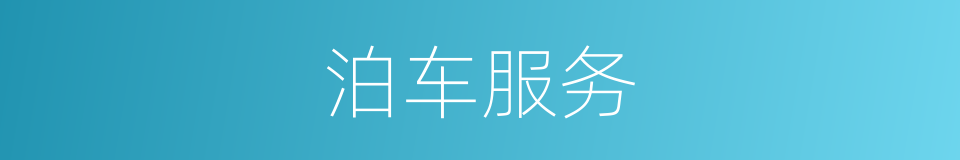 泊车服务的同义词
