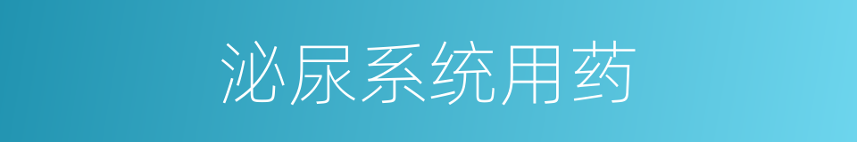 泌尿系统用药的同义词