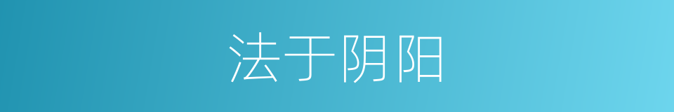 法于阴阳的意思