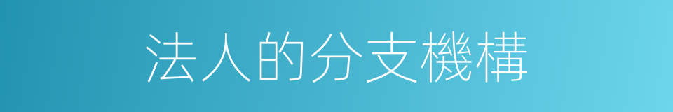 法人的分支機構的同義詞