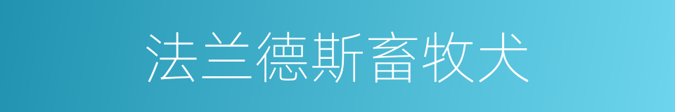 法兰德斯畜牧犬的同义词