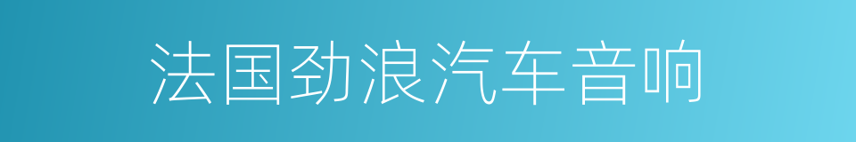 法国劲浪汽车音响的同义词