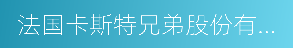 法国卡斯特兄弟股份有限公司的同义词