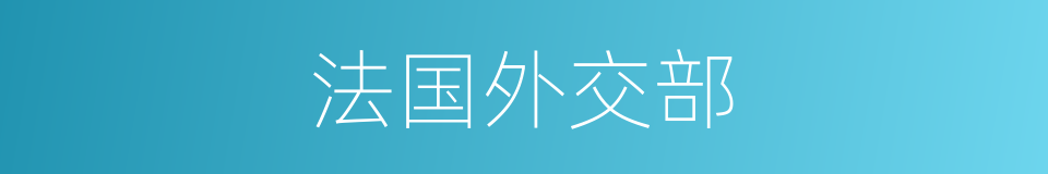 法国外交部的同义词