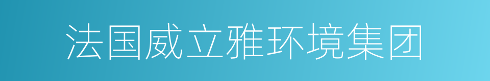 法国威立雅环境集团的同义词