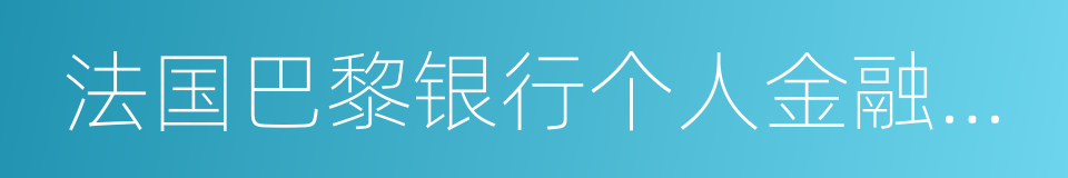 法国巴黎银行个人金融集团的同义词