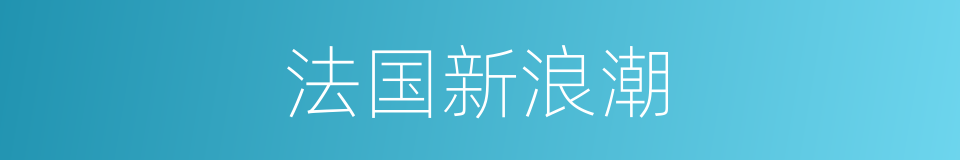 法国新浪潮的同义词